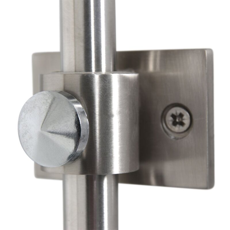 Staalkleurige boog / wandlamp Sparkled Light 8199ST met grijs linnen taps toelopende kap - Afbeelding 15
