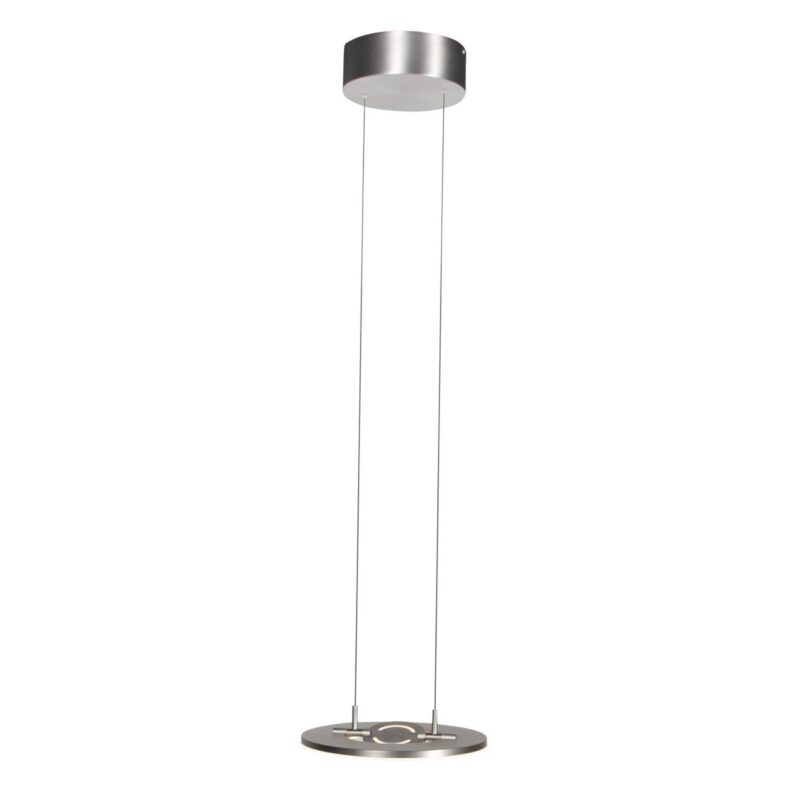 Staalkleurige hanglamp Soleil 4140ST met lift systeem