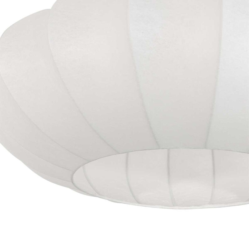 Staalkleurige hanglamp Sparkled Light 3808ST met wit zijden kap van 60cm - Afbeelding 4