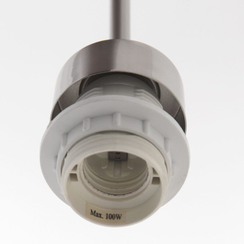 Staalkleurige hanglamp Sparkled Light 3959ST met zwart linnen kap - Afbeelding 11