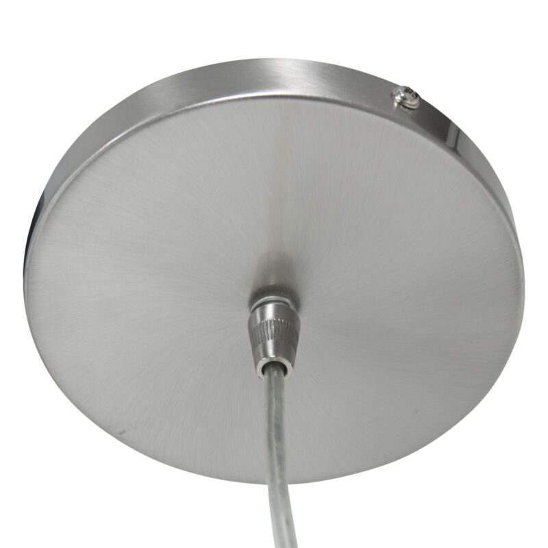 Staalkleurige hanglamp Sparkled Light 3993ST met blauw linnen kap - Afbeelding 9