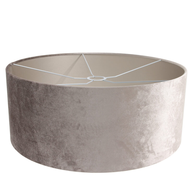 Staalkleurige hanglamp Sparkled Light 8149ST met grijs velours ton kap - Afbeelding 5