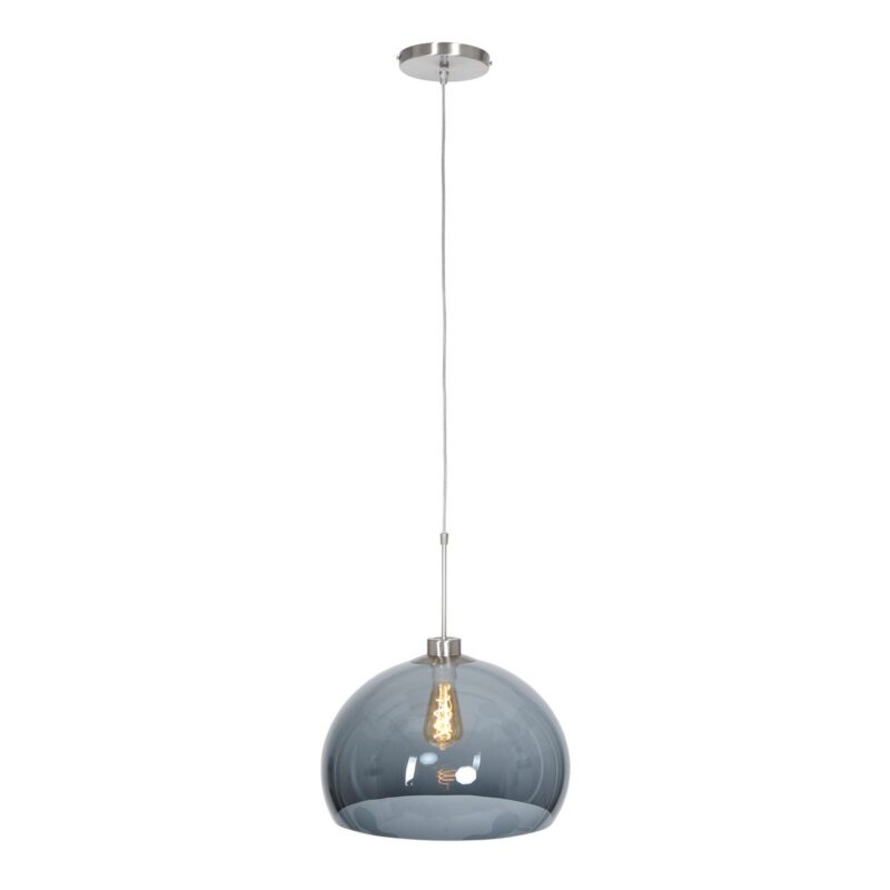 Staalkleurige hanglamp Sparkled Light 9231ST met grijs kunststof bol kap - Afbeelding 11