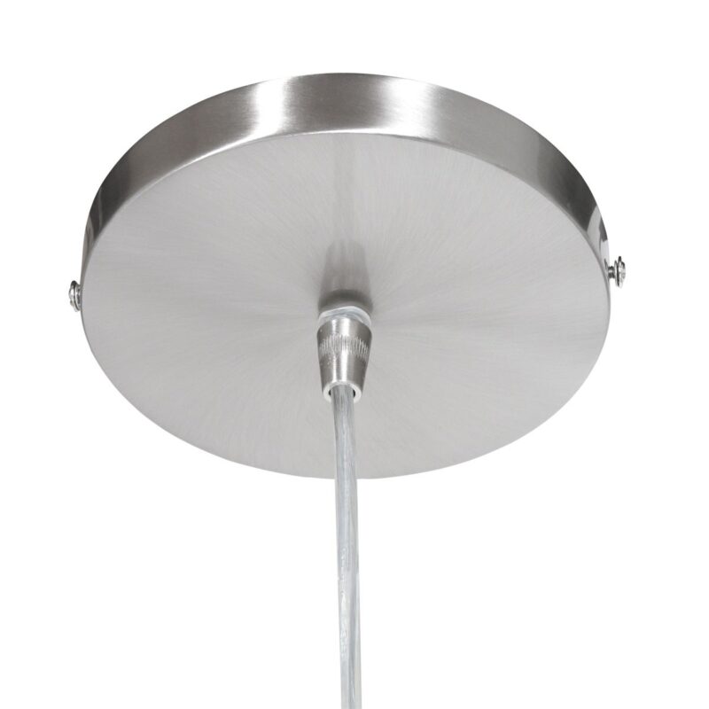 Staalkleurige hanglamp Sparkled Light 9231ST met grijs kunststof bol kap - Afbeelding 5