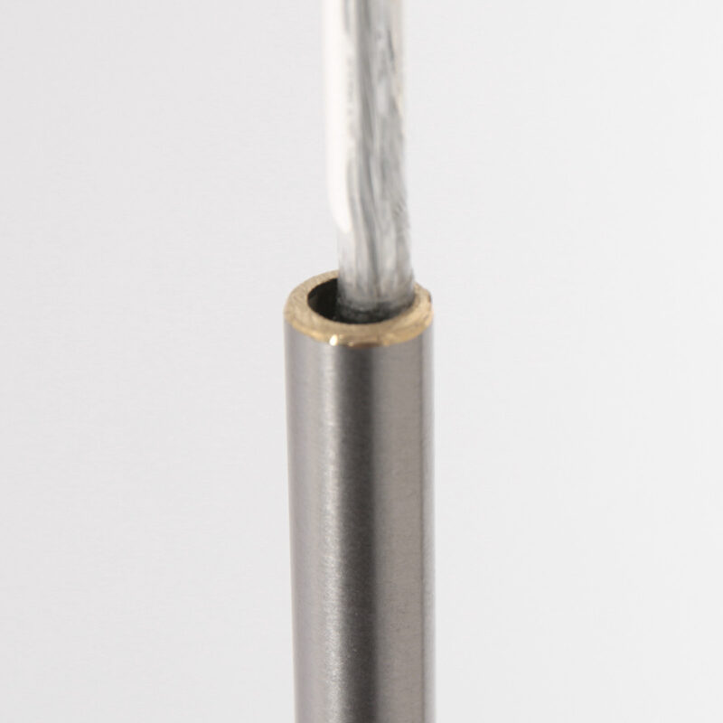 Staalkleurige hanglamp Sparkled Light 9886ST met wit linnen kap - Afbeelding 9