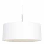 Staalkleurige hanglamp Sparkled Light 9886ST met wit linnen kap