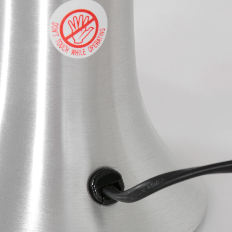 Staalkleurige lavalamp Volcan 3117ST met helder en rode vloeistof - Afbeelding 5