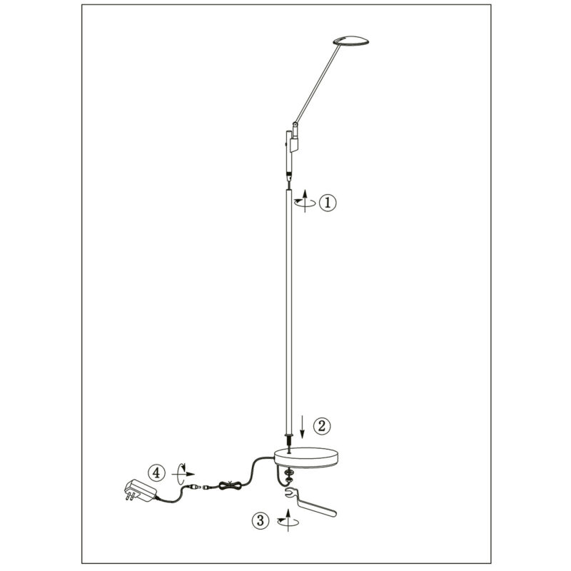 Staalkleurige leeslamp Daphne 3393ST Lichtkleur instelbaar - Afbeelding 9