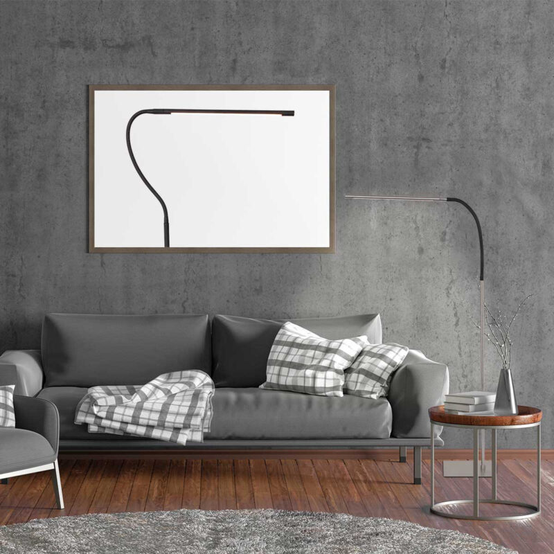 Staalkleurige leeslamp Serpent 3115ST met dimmer en flexsibele arm - Afbeelding 3