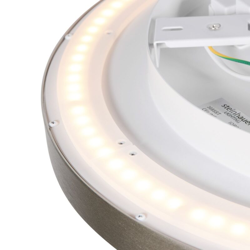 Staalkleurige plafondlamp Flady 3685ST Ø40cm - Afbeelding 3