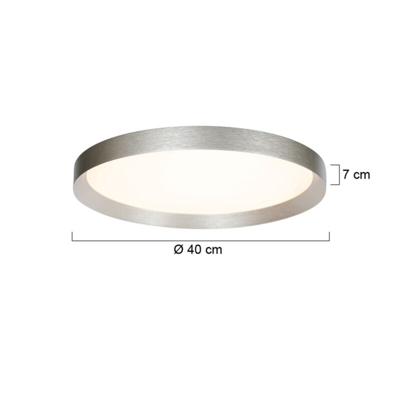 Staalkleurige plafondlamp Flady 3685ST Ø40cm - Afbeelding 6