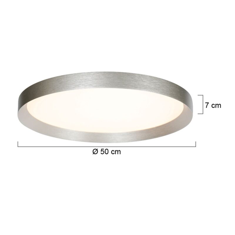 Staalkleurige plafondlamp Flady 3686ST Ø50cm - Afbeelding 7