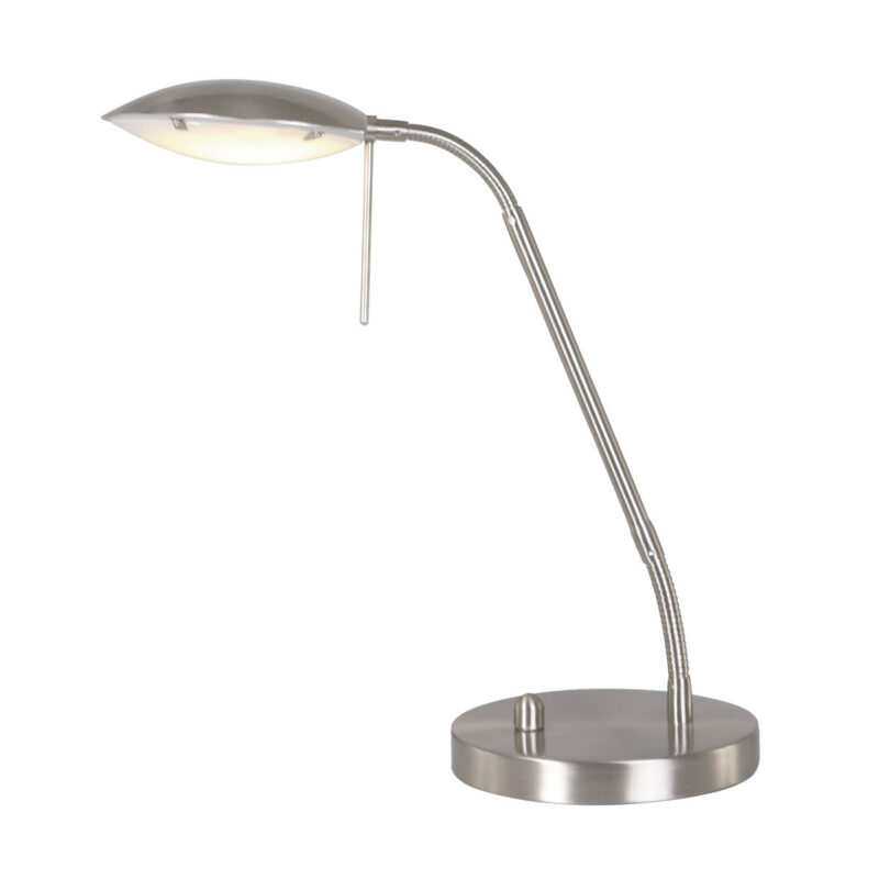 Staalkleurige tafellamp Eloi 1315ST met draai dimmer - Afbeelding 2