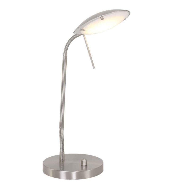 Staalkleurige tafellamp Eloi 1315ST met draai dimmer - Afbeelding 10