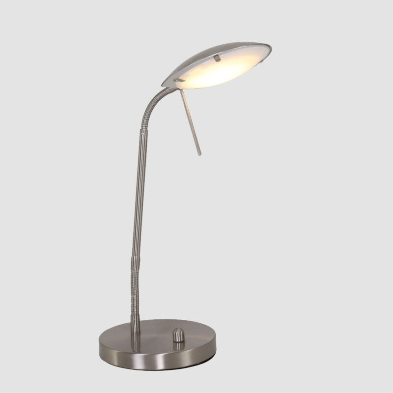 Staalkleurige tafellamp Eloi 1315ST met draai dimmer - Afbeelding 13