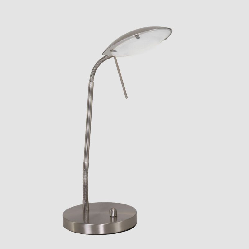 Staalkleurige tafellamp Eloi 1315ST met draai dimmer - Afbeelding 14