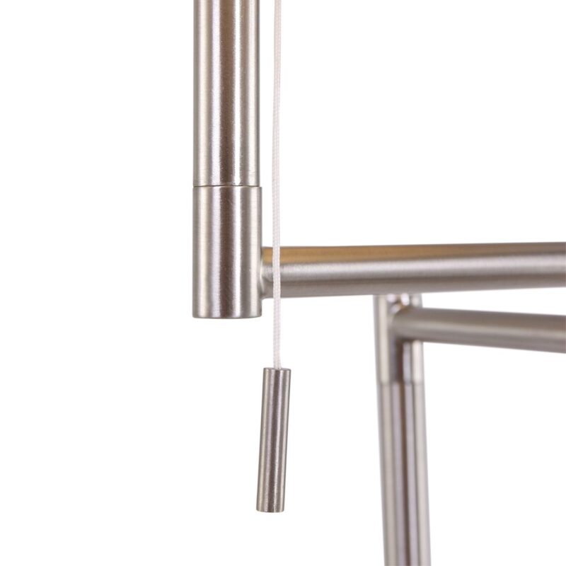 Staalkleurige vloerlamp Bella 3876ST met grijs velours kap - Afbeelding 3