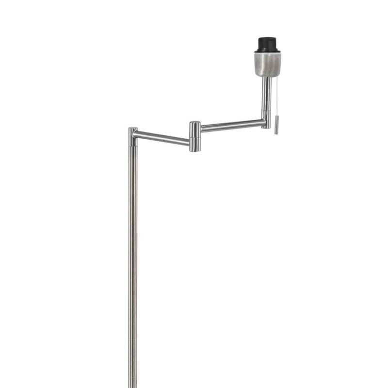 Staalkleurige vloerlamp Bella 3876ST met grijs velours kap - Afbeelding 4