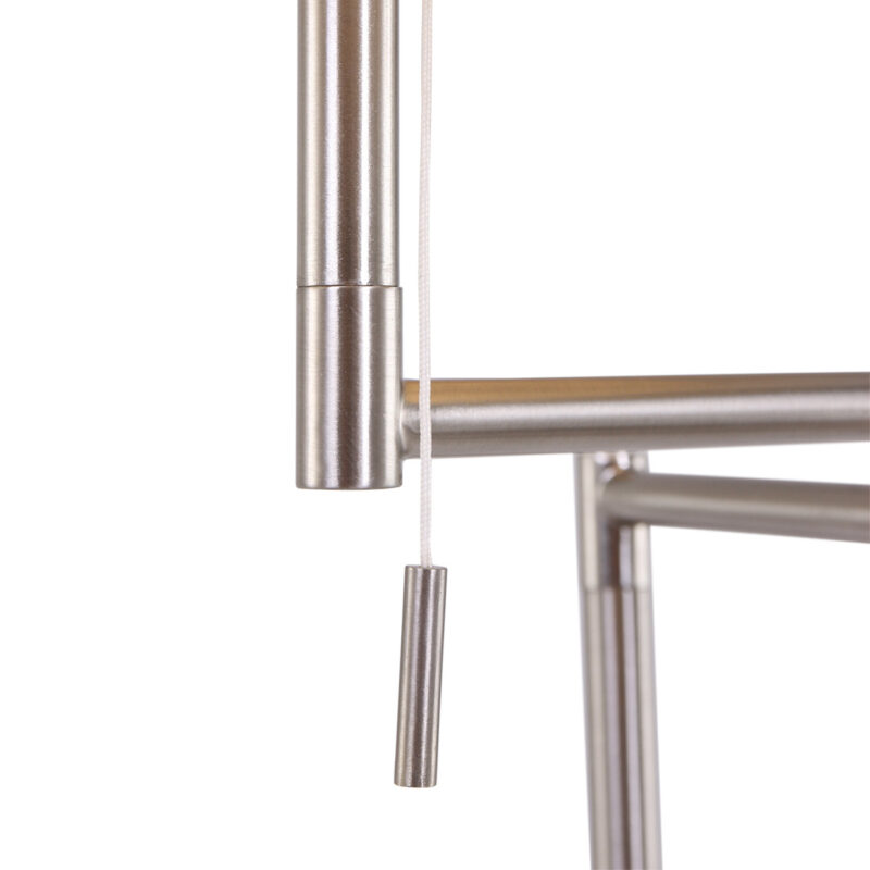 Staalkleurige vloerlamp Bella 5894ST met wit linnen kap - Afbeelding 11