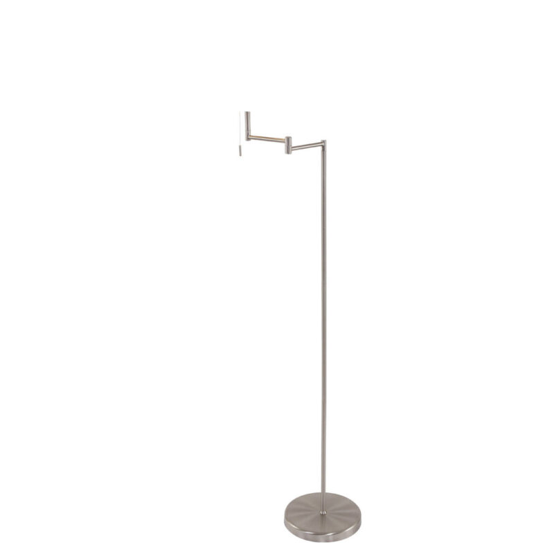 Staalkleurige vloerlamp Bella 5894ST met wit linnen kap - Afbeelding 12