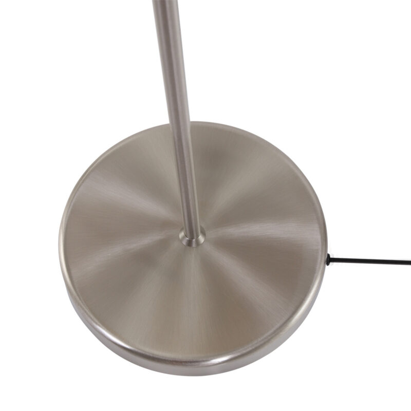 Staalkleurige vloerlamp Bella 5894ST met wit linnen kap - Afbeelding 6