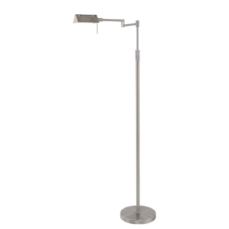Staalkleurige vloerlamp Karl 5895ST met dimmer en in hoogte verstelbaar - Afbeelding 2