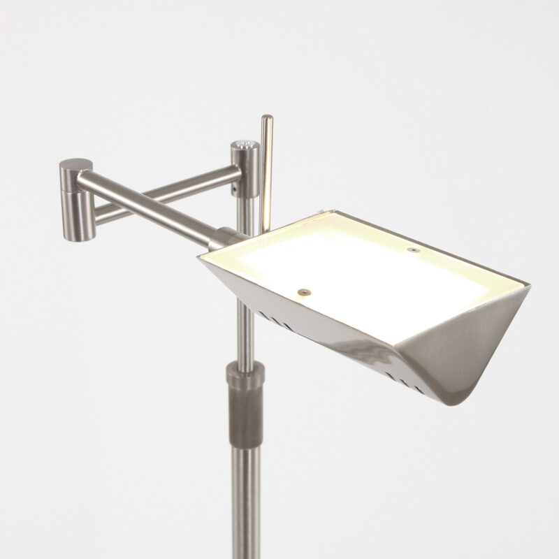 Staalkleurige vloerlamp Karl 5895ST met dimmer en in hoogte verstelbaar - Afbeelding 5