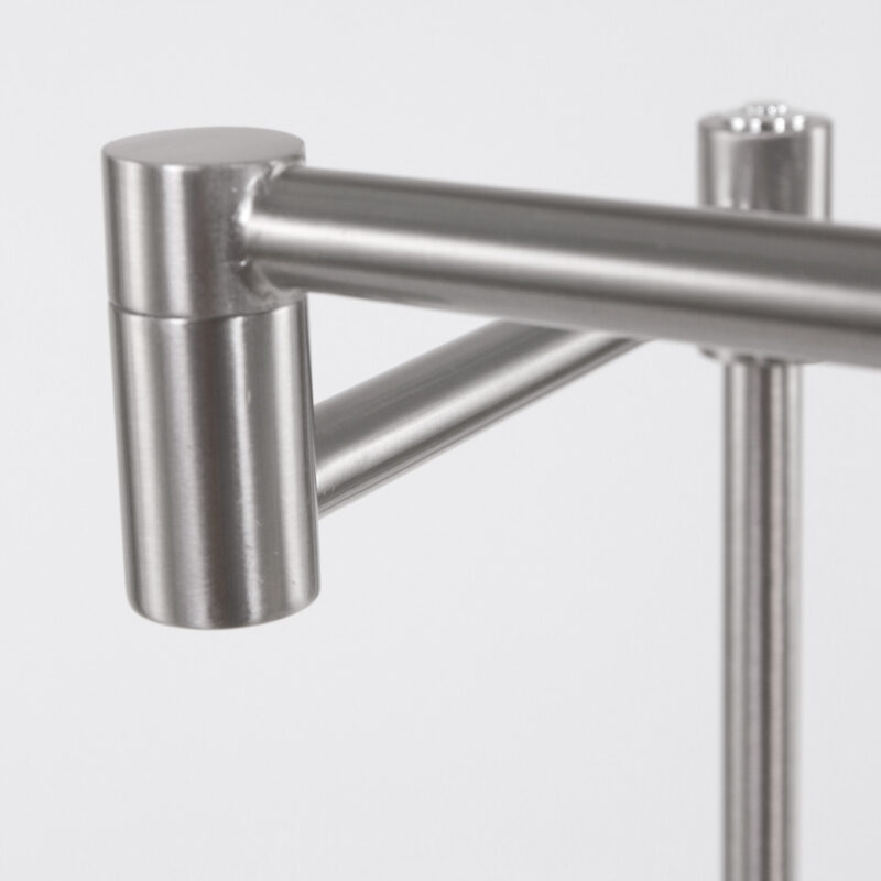 Staalkleurige vloerlamp Karl 5895ST met dimmer en in hoogte verstelbaar - Afbeelding 6