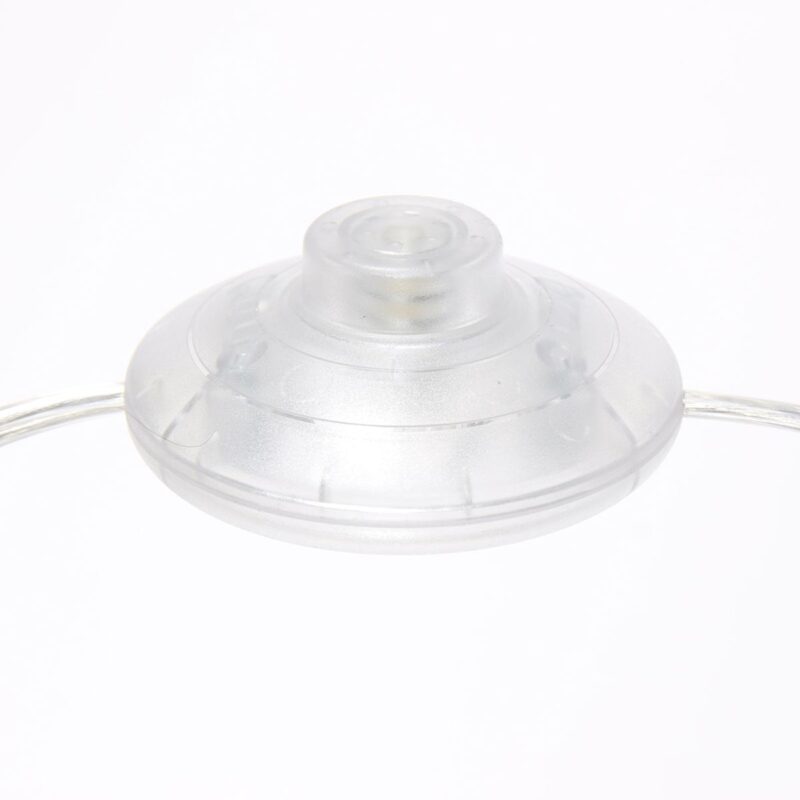 Staalkleurige vloerlamp Prestige Chic 3937ST met blauw grof linnen kap - Afbeelding 11