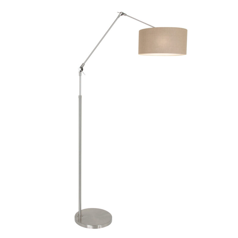 Lampadaire couleur acier Prestige Chic 8101ST avec abat-jour en lin gris - Image 2