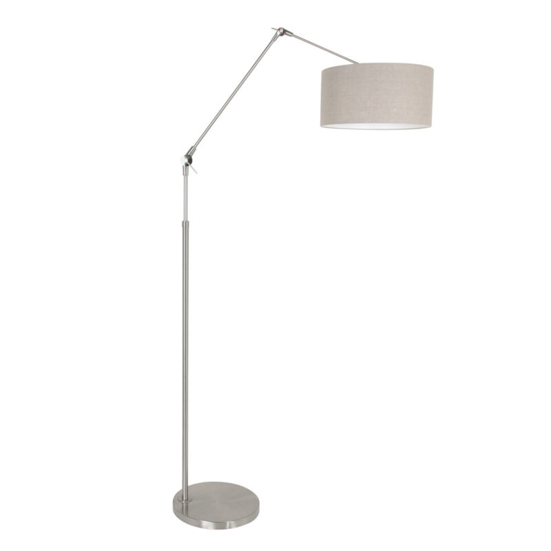 Lampadaire couleur acier Prestige Chic 8101ST avec abat-jour en lin gris