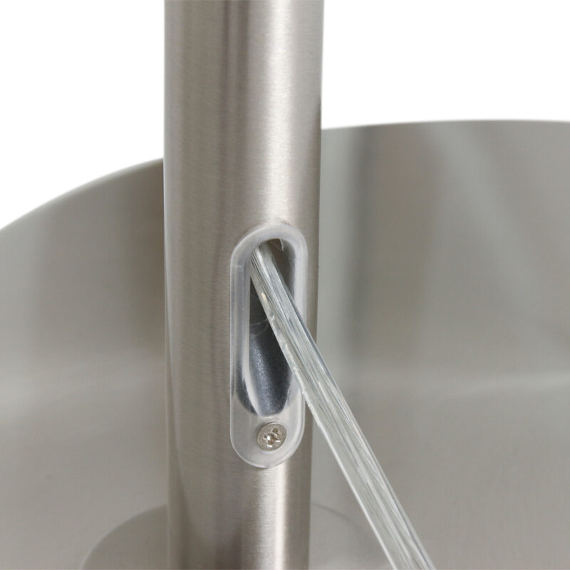 Staalkleurige vloerlamp Prestige Chic 8102ST met wit grof linnen kap - Afbeelding 10