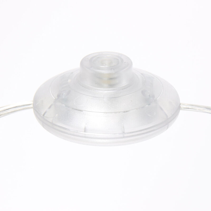 Staalkleurige vloerlamp Prestige Chic 8102ST met wit grof linnen kap - Afbeelding 12