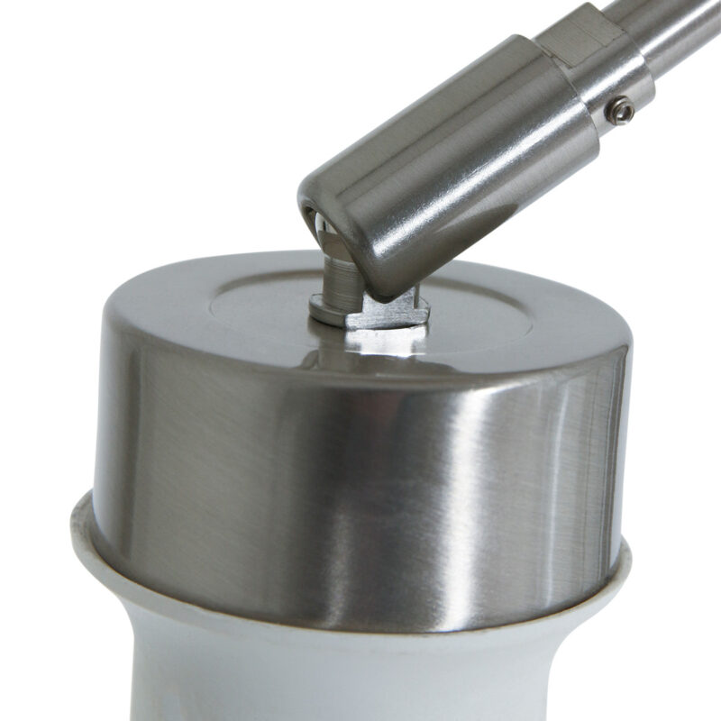 Staalkleurige vloerlamp Prestige Chic 8104ST met zilver velours kap - Afbeelding 3