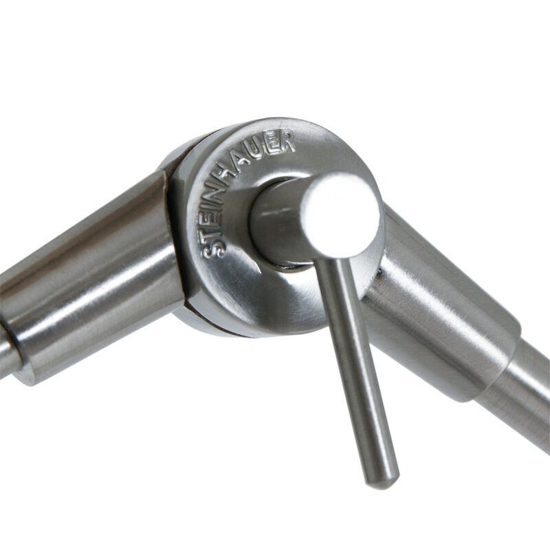 Staalkleurige vloerlamp Prestige Chic 9718ST met wit taps toelopende linnen kap - Afbeelding 12