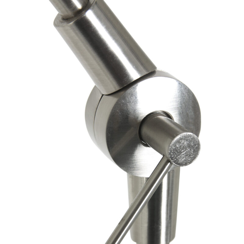 Staalkleurige vloerlamp Prestige Chic 9719ST met wit grof linnen kap - Afbeelding 10