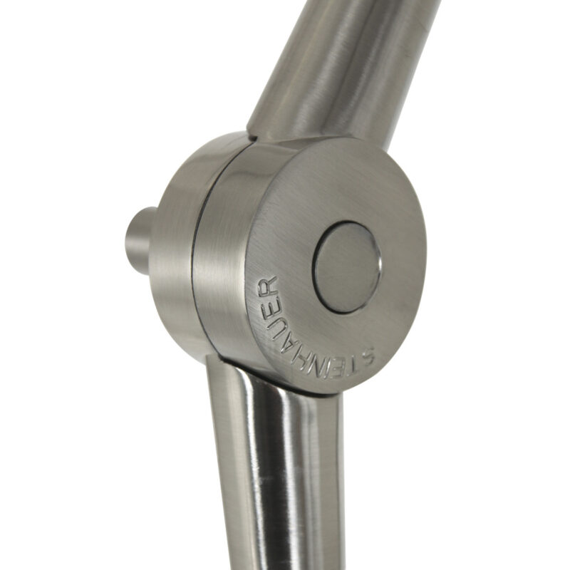 Staalkleurige vloerlamp Prestige Chic 9719ST met wit grof linnen kap - Afbeelding 11