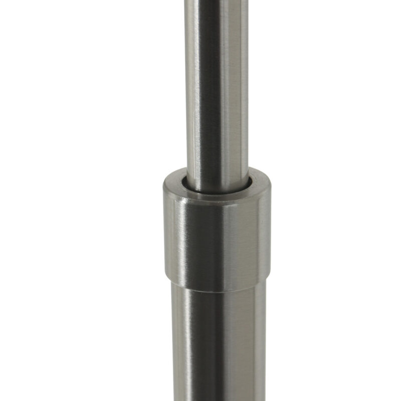Staalkleurige vloerlamp Prestige Chic 9719ST met wit grof linnen kap - Afbeelding 14