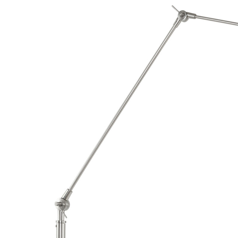 Staalkleurige vloerlamp Prestige Chic 9719ST met wit grof linnen kap - Afbeelding 16