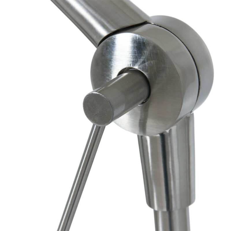 Staalkleurige vloerlamp Prestige Chic 9719ST met wit grof linnen kap - Afbeelding 20