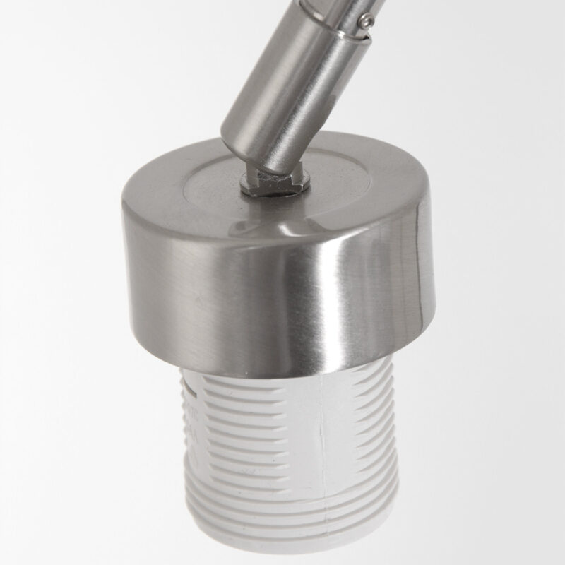 Staalkleurige vloerlamp Prestige Chic 9719ST met wit grof linnen kap - Afbeelding 4