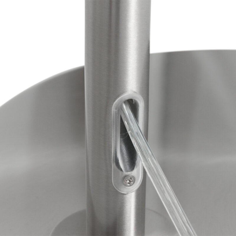 Staalkleurige vloerlamp Prestige Chic 9720ST met grijs taps toelopende linnen kap - Afbeelding 14