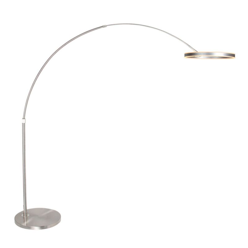 Staalkleurige vloerlamp / booglamp Ringlux 4130ST 4000 Lumen