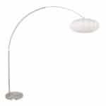 Stålfarvet gulvlampe buelampe Sparkled Light 3806ST med hvid silkeskærm på 60 cm