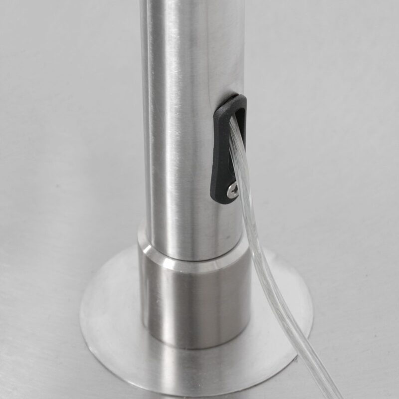 Staalkleurige vloerlamp / booglamp Sparkled Light 3963ST inclusief zwarte kap met goudkleurige binnenkant. - Afbeelding 10