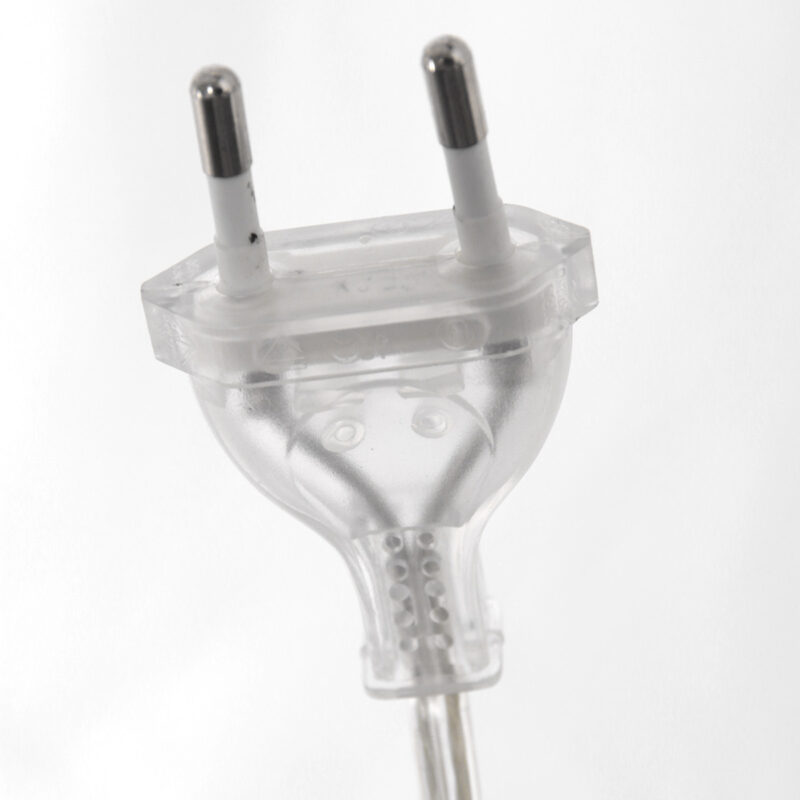 Staalkleurige vloerlamp booglamp Sparkled Light 9675ST met wit grof linnen tapstoelopende kap - Afbeelding 14