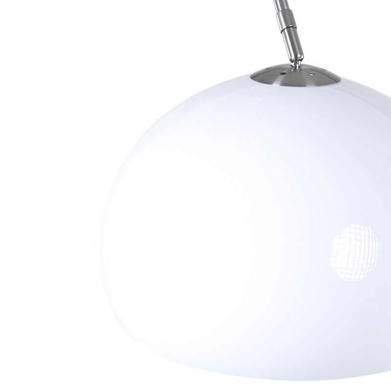 Staalkleurige vloerlamp booglamp Sparkled Light 9678ST met wit bol vormige kunststof kap - Afbeelding 15