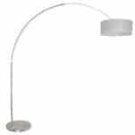 Lampadaire couleur acier lampe arc Sparkled Light 9680ST avec abat-jour sizoflor Silver