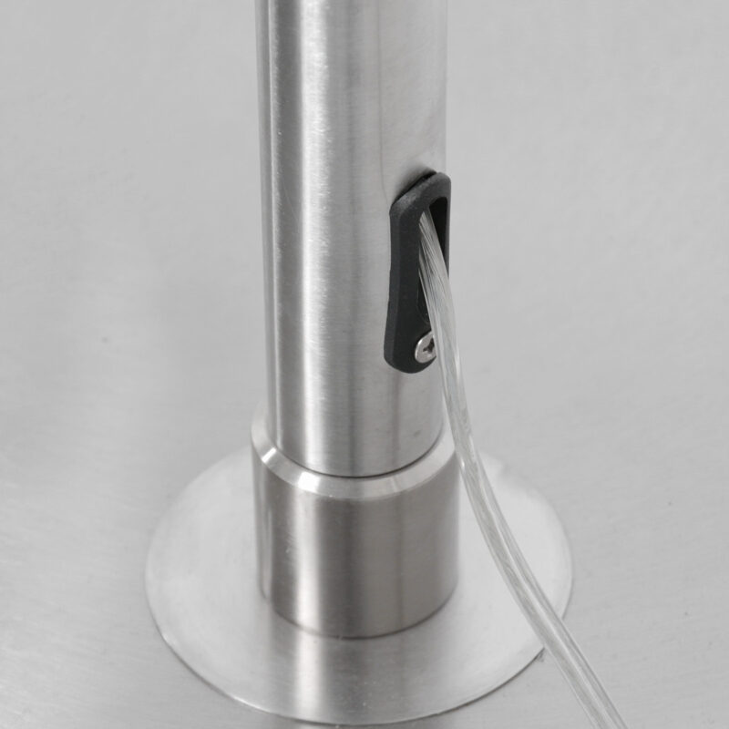 Staalkleurige vloerlamp booglamp Sparkled Light 9879ST met grijs kunststof bol kap - Afbeelding 11