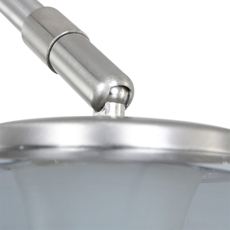 Staalkleurige vloerlamp booglamp Sparkled Light 9879ST met grijs kunststof bol kap - Afbeelding 15